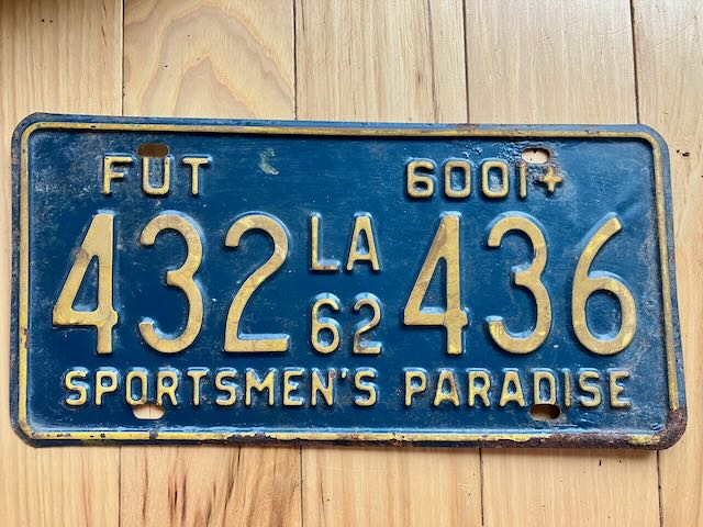 1962 Louisiana Farm Truck (FUT) License Plate – RusticPlates