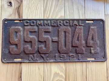 1921 New York Commercial License Plate
