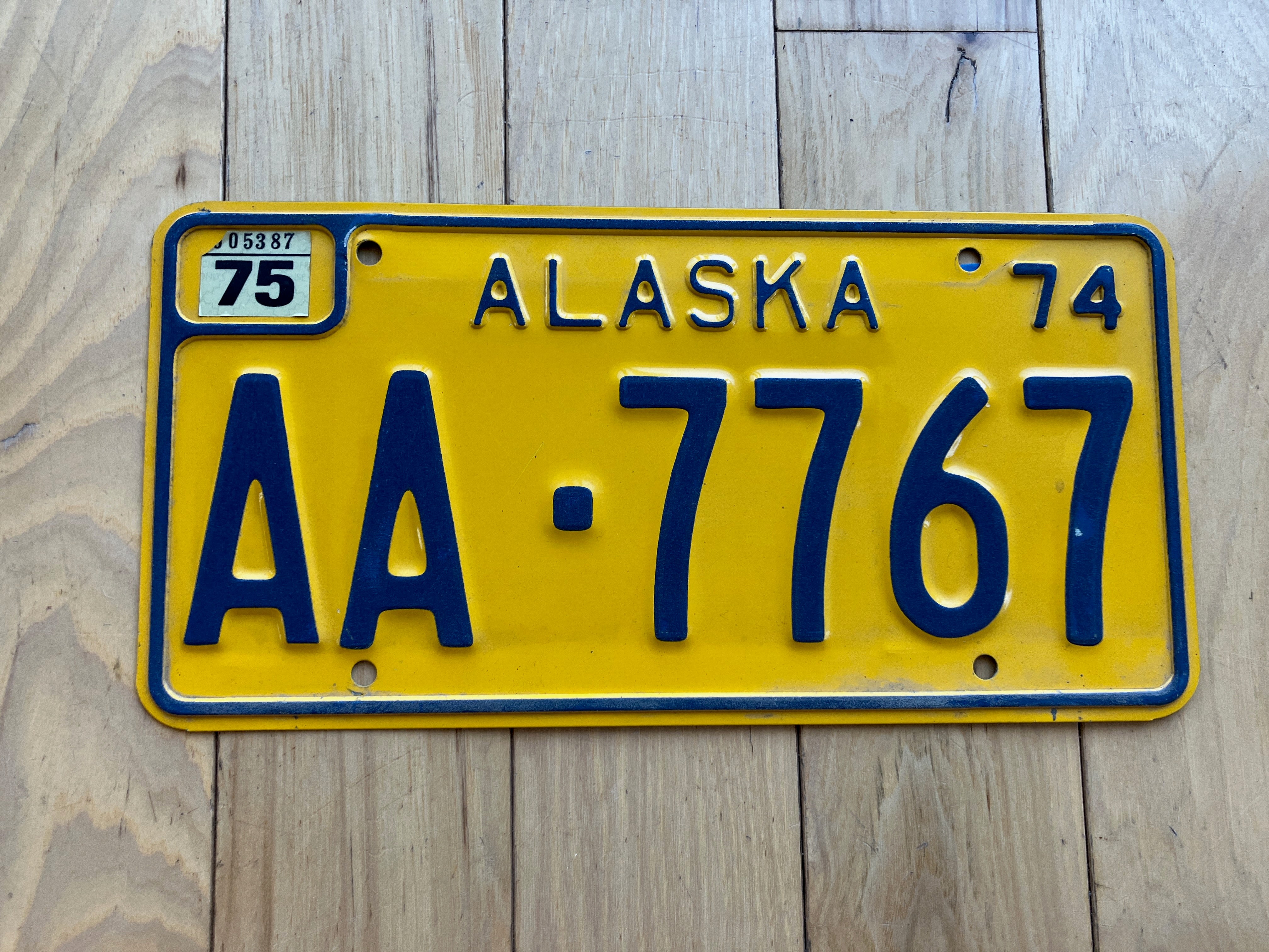 1974 Alaska License Plate W/ 1975 Tab - RusticPlates