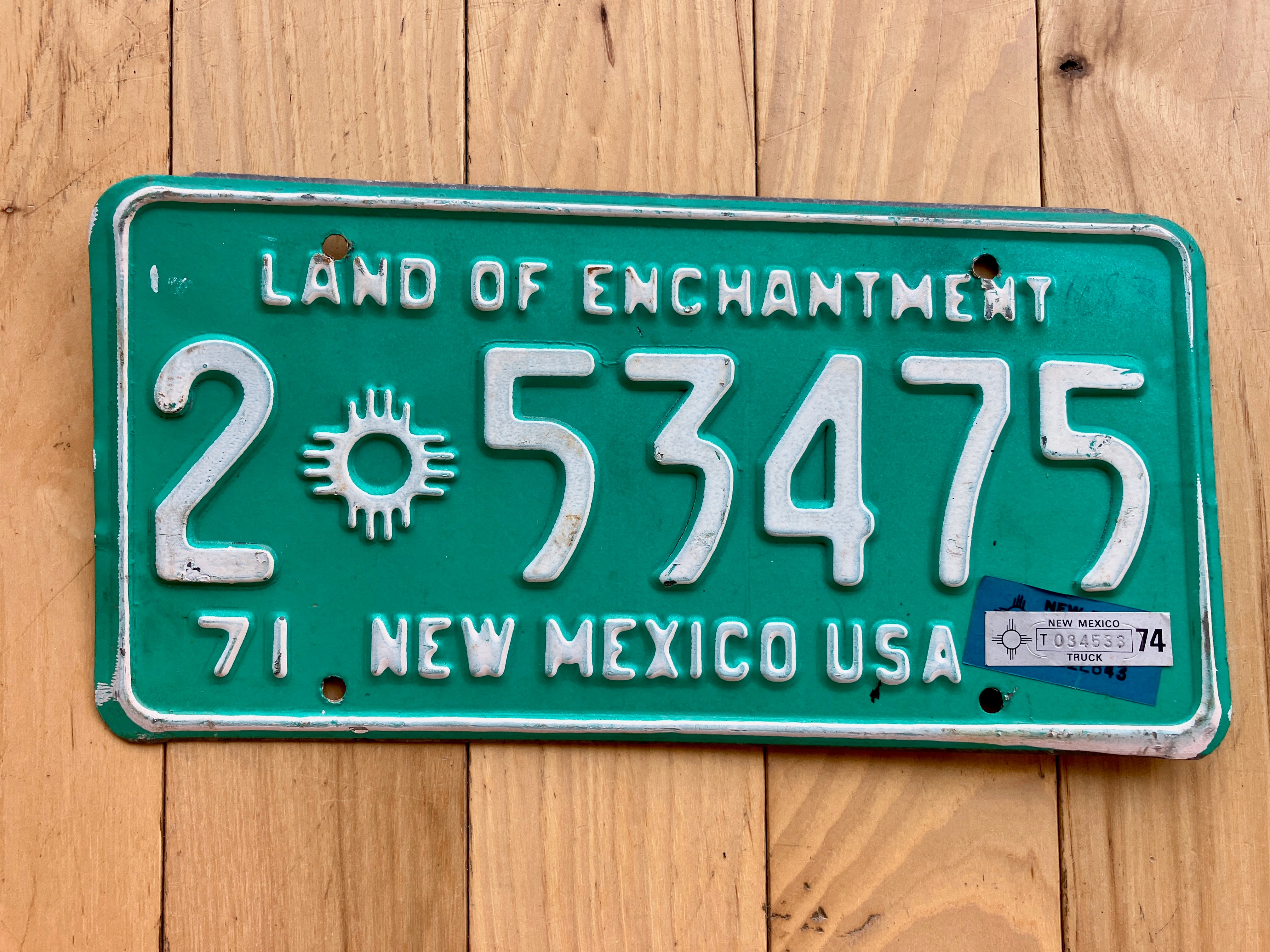 1971 New Mexico License Plate W/ 1974 Tab – RusticPlates
