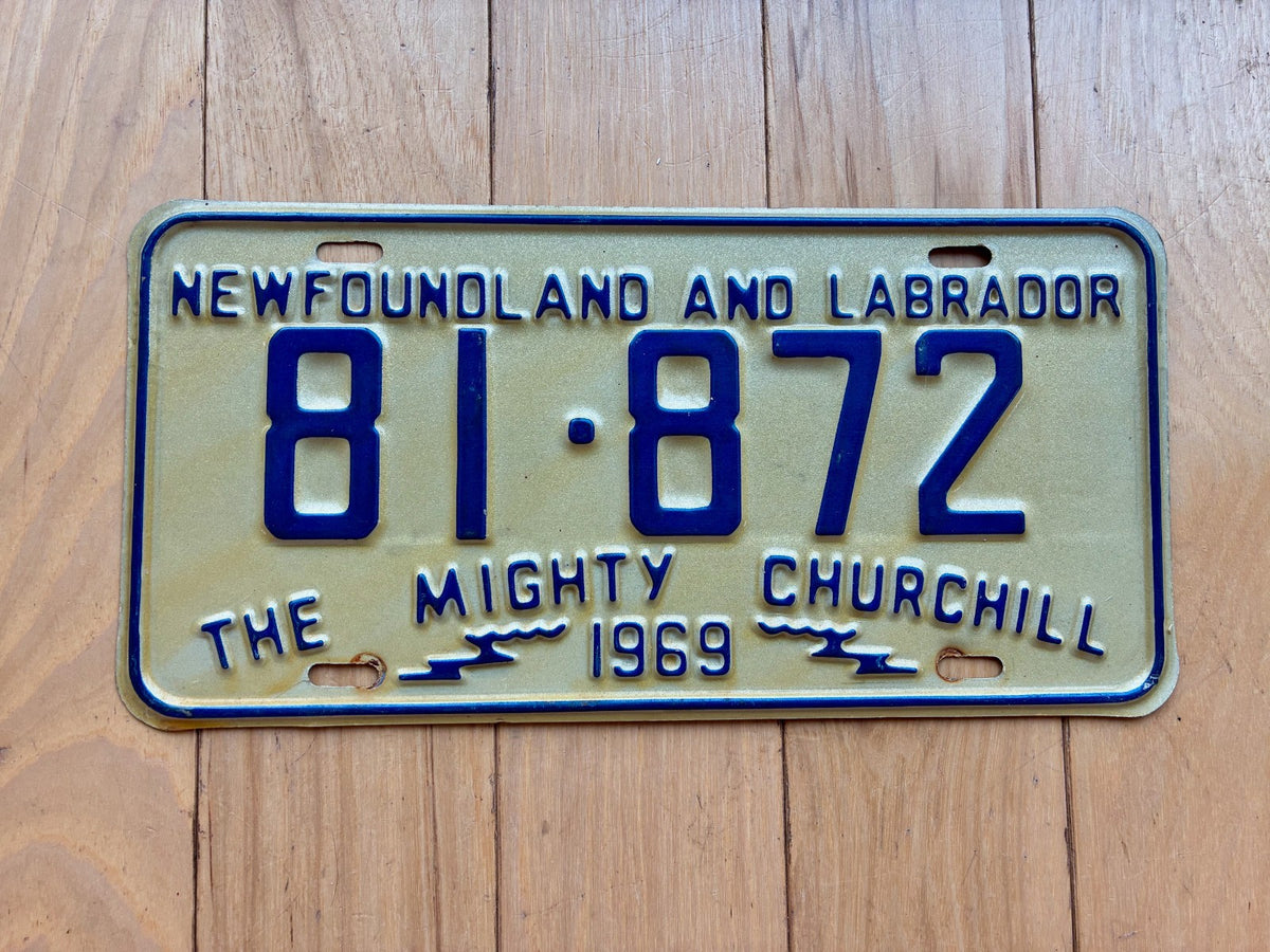 1969 Newfoundland & Labrador The Mighty Churchill License Plate