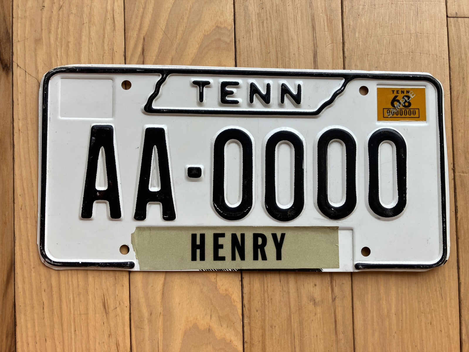1968 Tennessee Henry County Sample License Plate – RusticPlates