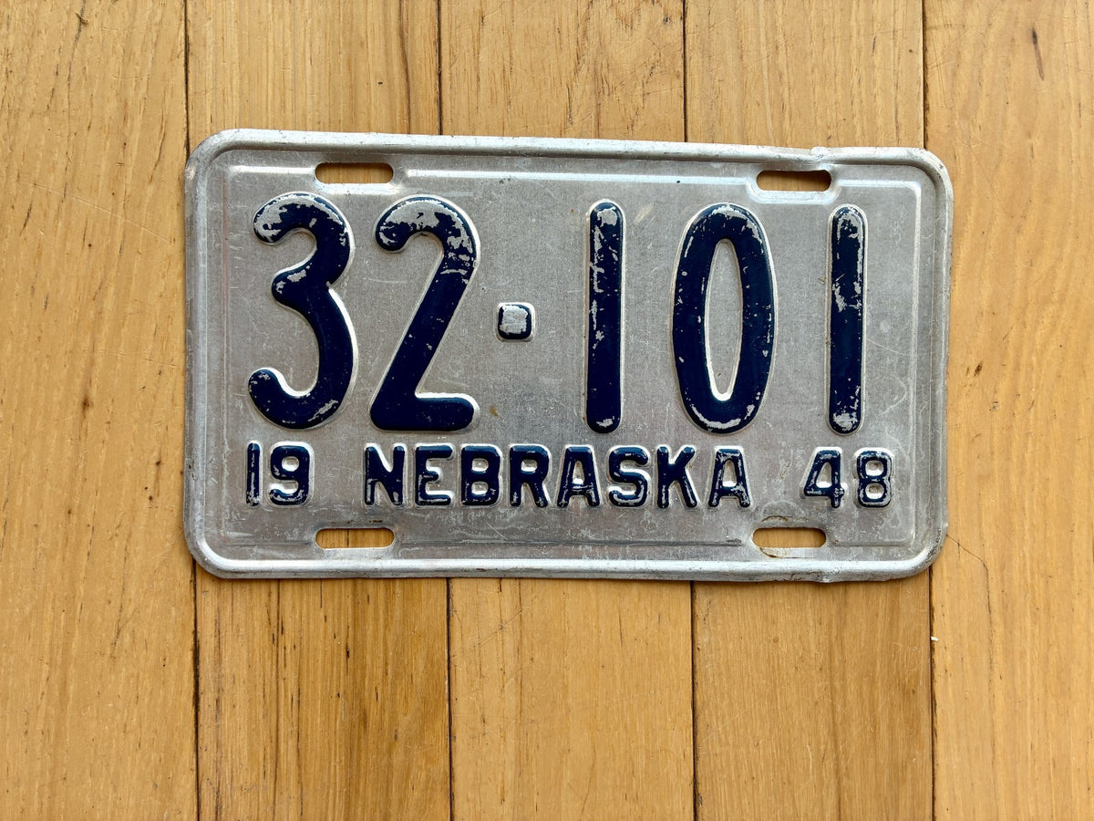 1948 Nebraska License Plate - Gloss Finish (Clear Coat) – RusticPlates