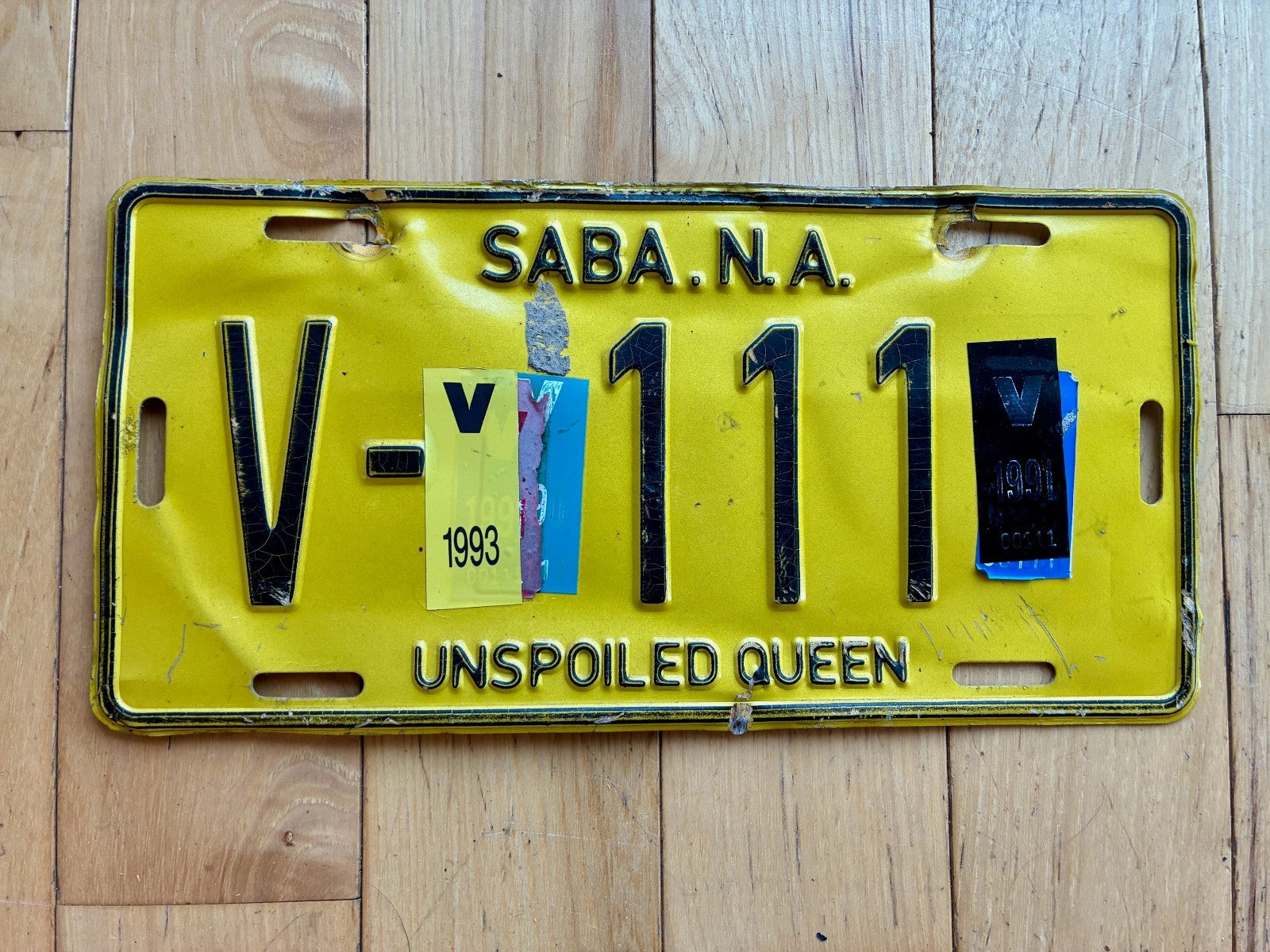 1993 Saba, Netherlands Antilles License Plate – RusticPlates