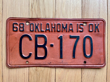 1968 Oklahoma License Plate