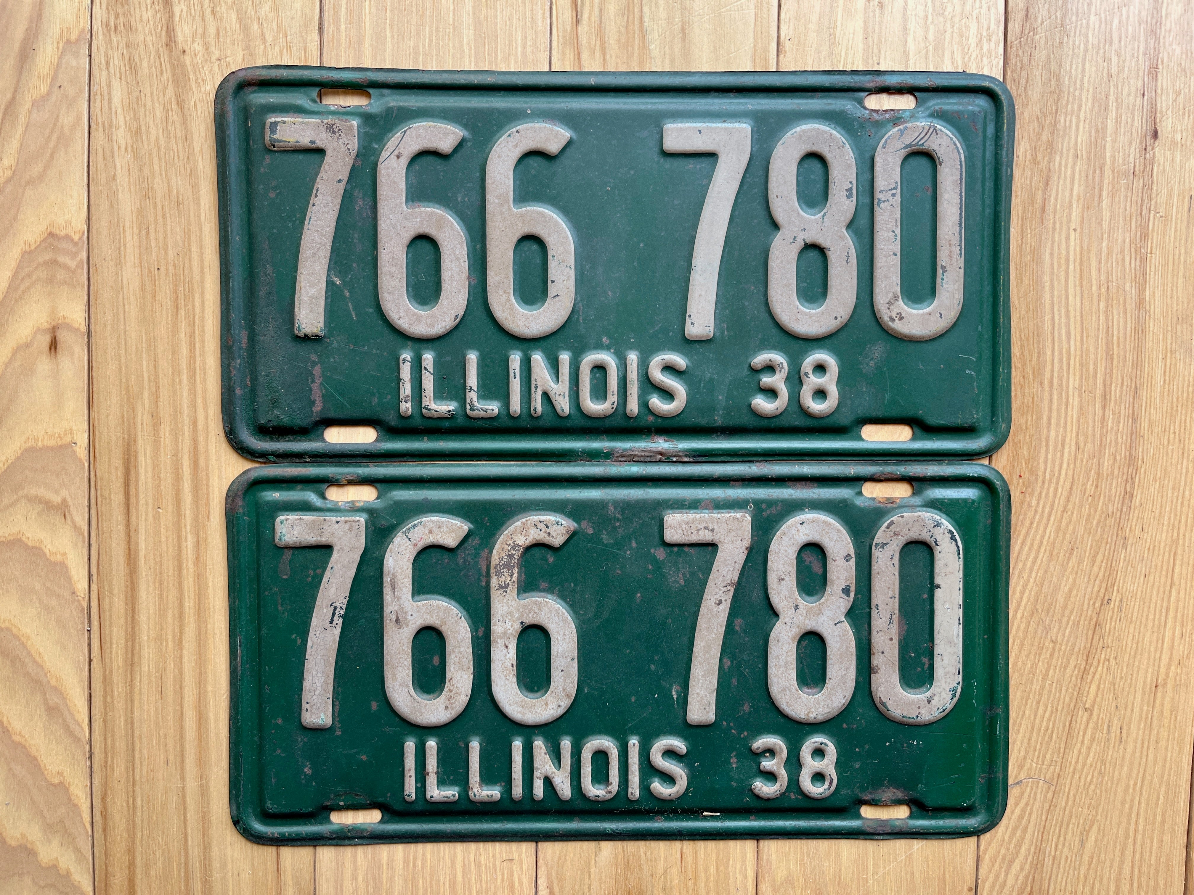 Pair of 1938 Illinois License Plates – RusticPlates