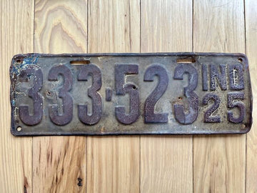 1925 Indiana License Plate