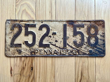 1922 Pennsylvania License Plate