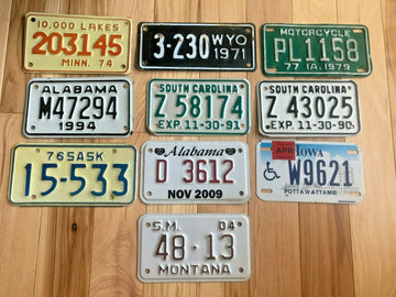 Gift set of 10 Motorcycle/Trailer License Plates