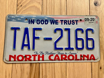North Carolina In God We Trust License Plate