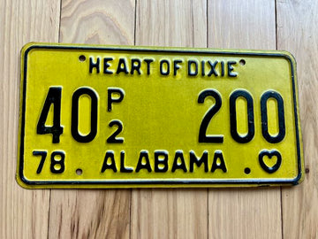 1978 Alabama Lamar County License Plate