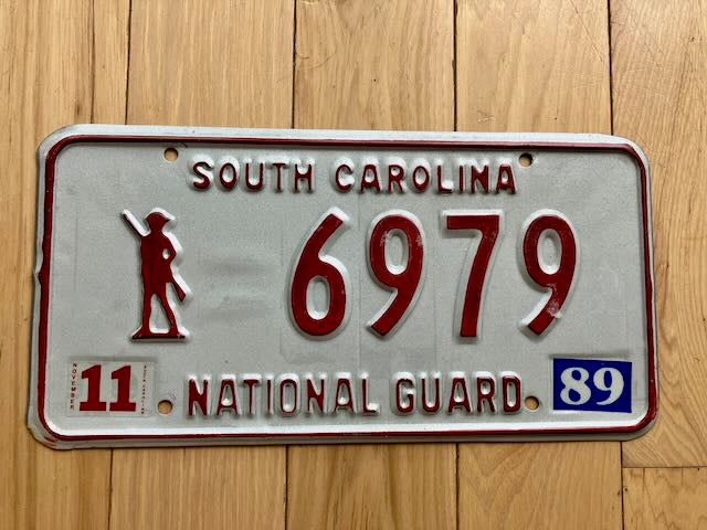 1989 South Carolina National Guard License Plate