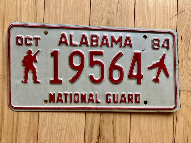 1984 Alabama National Guard License Plate