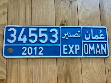 2012 Oman Export License Plate