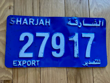 United Arab Emirates Sharjah License Plate Export UAE