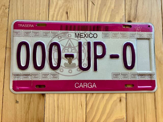 Mexico Carga Sample License Plate