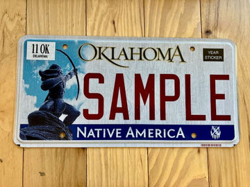 Oklahoma Native American Sample License Plate