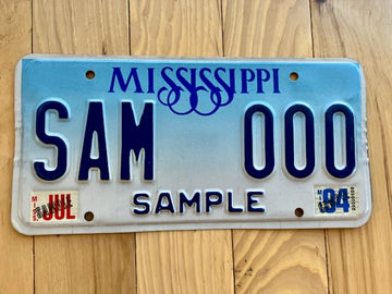 1994 Mississippi Sample License Plate