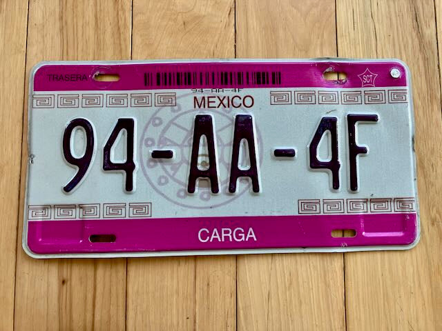 Carga Mexico License Plate