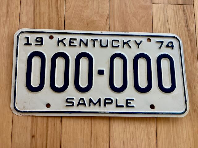 1974 Kentucky Sample License Plate