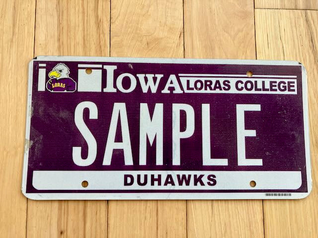 Iowa Loras College License Plate
