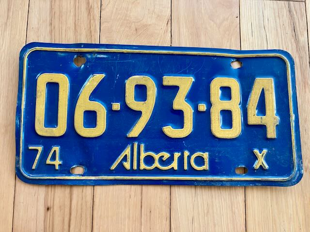 1974 Alberta License Plate