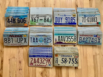 Bulk lot of 100 License Plates- 10 of Each State in Craft Condition