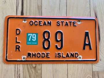 1979 Rhode Island Dealer License Plate (Plastic Plate)