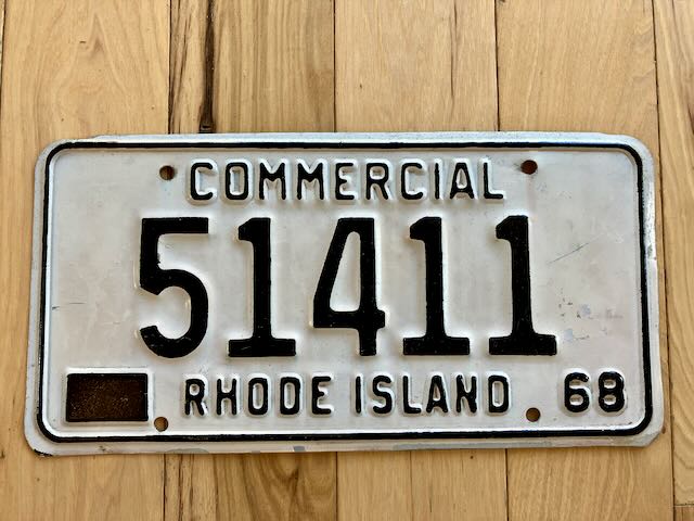 1968 Rhode Island Commercial License Plate