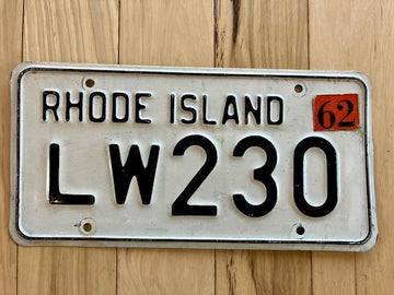 1962 Rhode Island License Plate