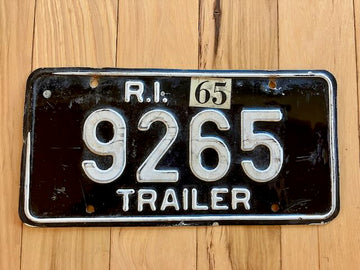 1965 Rhode Island Trailer License Plate
