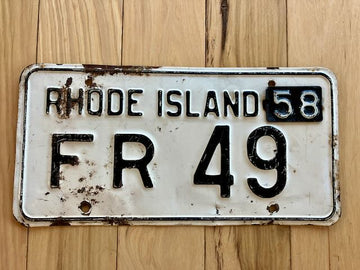 1958 Rhode Island License Plate