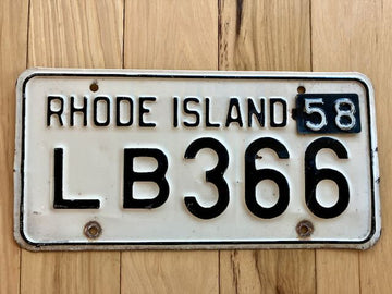 1958 Rhode Island License Plate
