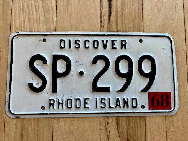 1968 Rhode Island License Plate