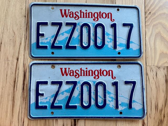 Pair of 1993 Washington State Rental License Plates