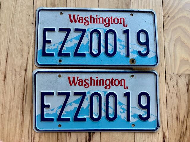 Pair of 1993 Washington State Rental License Plates
