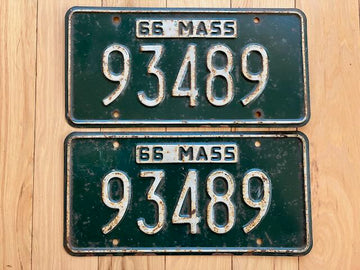 1966 Pair of Massachusetts License Plates