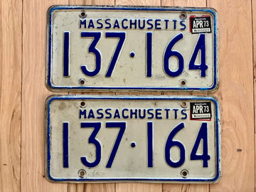 1973 Pair of Massachusetts License Plates