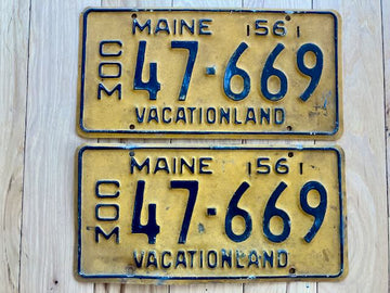 1956 Pair of Maine Commercial License Plates