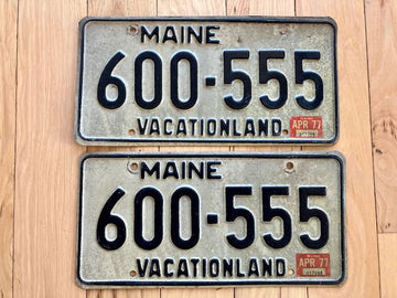1977 Pair of Maine License Plates