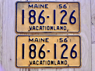 1956 Pair of Maine License Plates