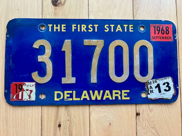 1968 Delaware License Plate
