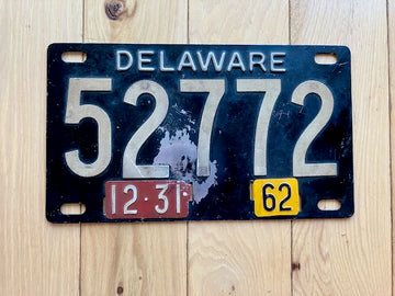1962 Delaware License Plate