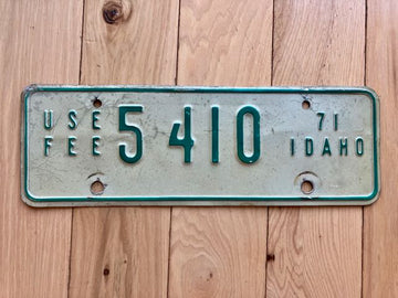 1971 Idaho Use Fee License Plate