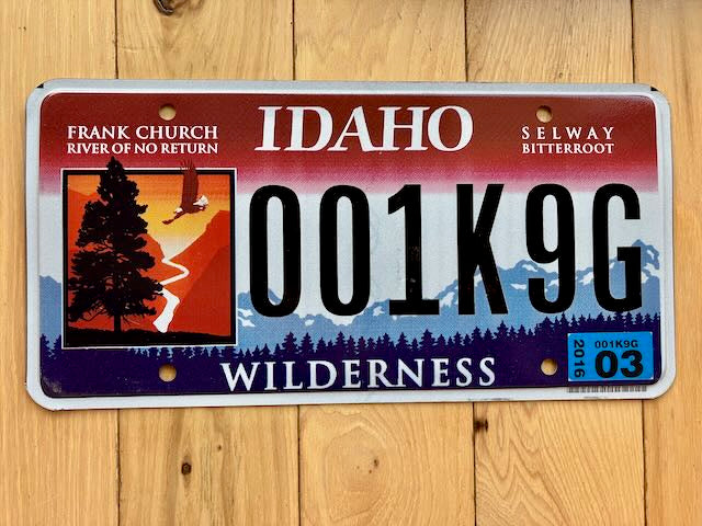 2016 Idaho Frank Church River of No Return License Plate