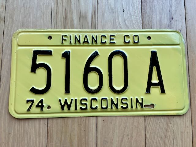 Wisconsin Finance CO License Plate