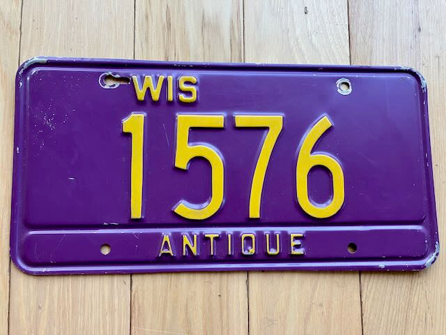 Wisconsin Antique License Plate