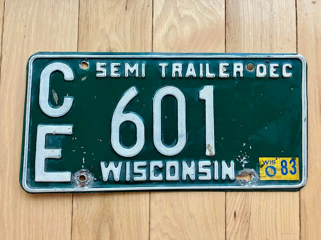 1983 Wisconsin Semi Trailer License Plate