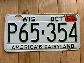 1960 Wisconsin License Plate