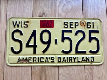 1961/1962 Wisconsin License Plate